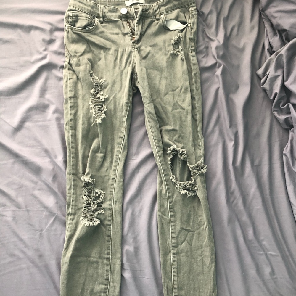 Grey ripped skinny jeans from PacSun